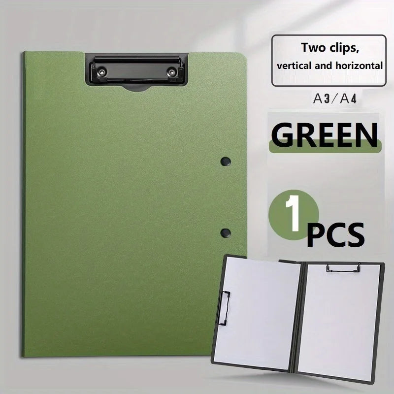 1Pc A4 File Folders, Documents Organizer, Clipboard with Cover, Paper Folder for Business & School, Stationery & Office Supplies
