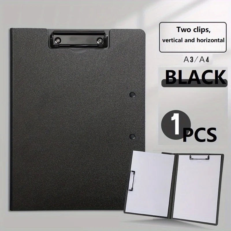 1Pc A4 File Folders, Documents Organizer, Clipboard with Cover, Paper Folder for Business & School, Stationery & Office Supplies