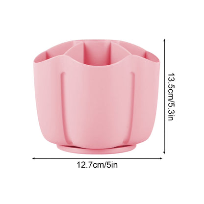 Pencil Pen Holder for Desk, 6 Slots Desktop Organizer, Cute Pen Organizers Stationery Supplies for Office Home & Art Supply(Pink)