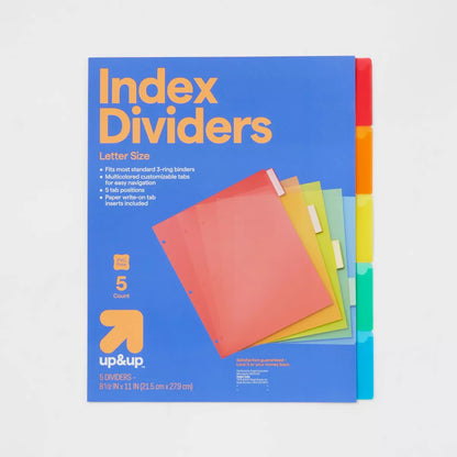 Plastic Letter Index Dividers - Up&Up
