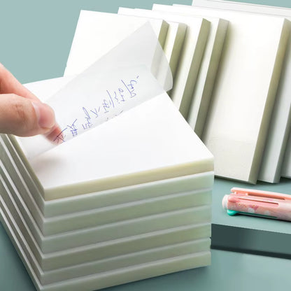 50 Sheets Creative Transparent PET Waterproof Sticky Notes Notepads - School Stationery & Office Supplies