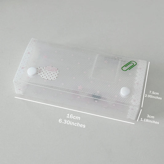 Polka Dot Pencil Box Storage Container Ins Cute PP Twill Organizer for Desk School Kawaii Stationery Supplies
