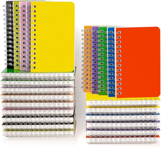 Small Notebooks 3X5 Bulk, Mini Spiral Notebooks 40 Packs, Pocket Notebooks Notepads Memo Pads 10 Assorted Colors for School Home Office College Work Travel (60 Sheets/120 Pages)