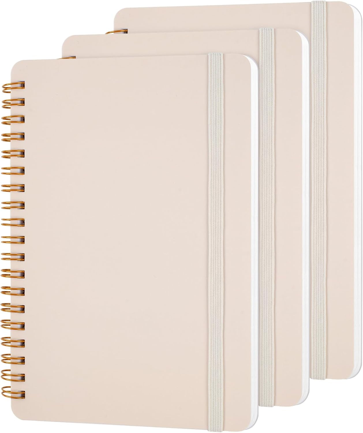 3 PCS Small Spiral Notebook 5X7, Notebooks for Note Taking, Beige Spiral Journal Notebook, Work Notebook Small Notebooks 5X7 with Strap, Cute Notebooks for Women 70 Sheets/Note Books