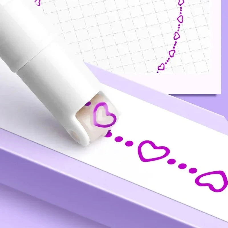 6 PCS Kawaii Flowers Line Shaped Highlighter Pens Roller Tip Curve Liner Marker for Writing Journaling Drawing Stationery