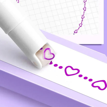 6 PCS Kawaii Flowers Line Shaped Highlighter Pens Roller Tip Curve Liner Marker for Writing Journaling Drawing Stationery