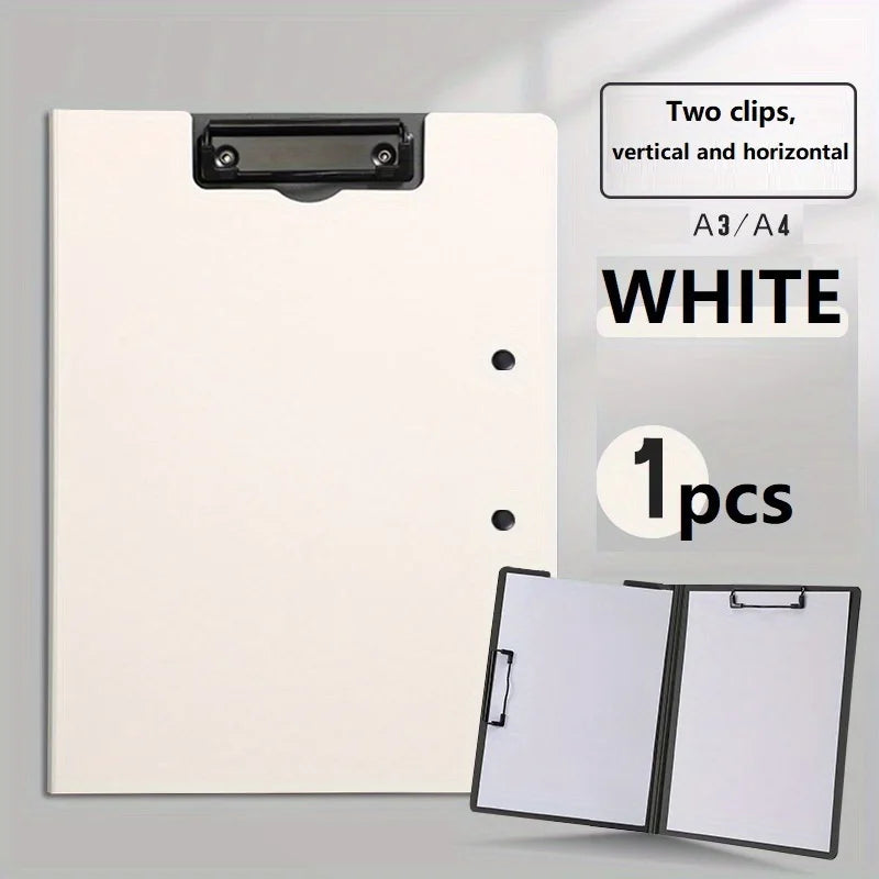 1Pc A4 File Folders, Documents Organizer, Clipboard with Cover, Paper Folder for Business & School, Stationery & Office Supplies