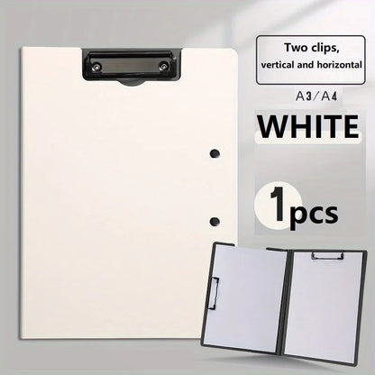 1Pc A4 File Folders, Documents Organizer, Clipboard with Cover, Paper Folder for Business & School, Stationery & Office Supplies