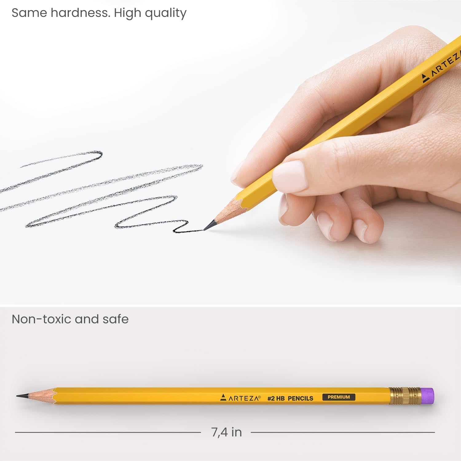 HB Pencils #2, Bulk Pack of 96 – Pre-Sharpened Wood-Cased Graphite, Hexagonal Barrel, Break-Resistant Core for School, Office & Exam Use