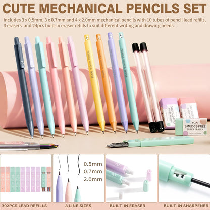 62PCS Aesthetic School Supplies, Cute Back to School Supplies College Essentials Preppy Stationary Set with Large Pencil Pouch Case, Pastel Highlighters Gel Pens Mechanical Pencils for Student Girls