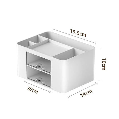 Creative Transparent Drawer Storage Box Desktop Cosmetics Organizer Student Pen Holder School Office Stationery Supplies