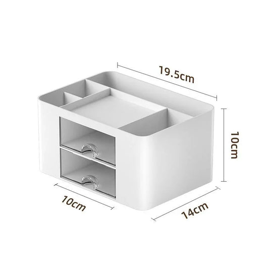Creative Transparent Drawer Storage Box Desktop Cosmetics Organizer Student Pen Holder School Office Stationery Supplies