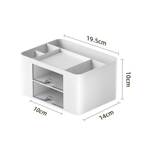 Creative Transparent Drawer Storage Box Desktop Cosmetics Organizer Student Pen Holder School Office Stationery Supplies