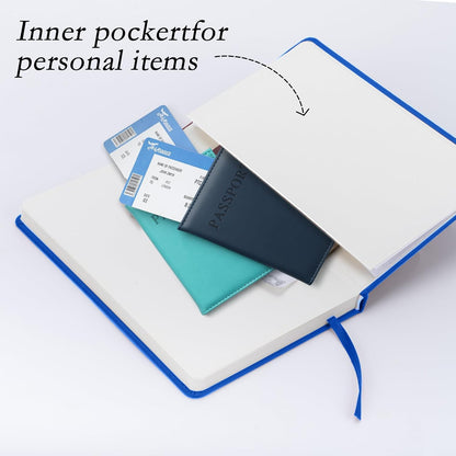 6 Pack Blue Lined Journal Notebook for Work, Moleskine Notebooks, A5 (5.5"X8.3"), 160 Pages Hardcover Journaling Notebooks, Blue College Ruled Notebooks for Notes-Taking/Work/Travel