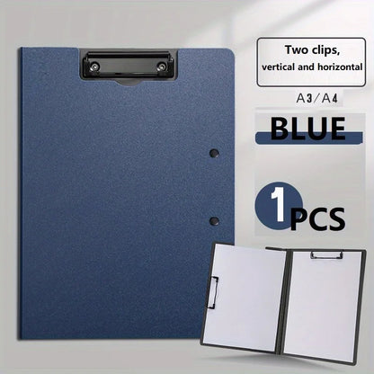 1Pc A4 File Folders, Documents Organizer, Clipboard with Cover, Paper Folder for Business & School, Stationery & Office Supplies