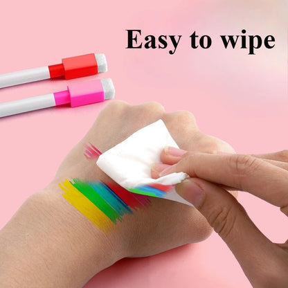 8Pcs/Set Erasable Nonmagnetic Whiteboard Marker Pens Office Stationery Supplies