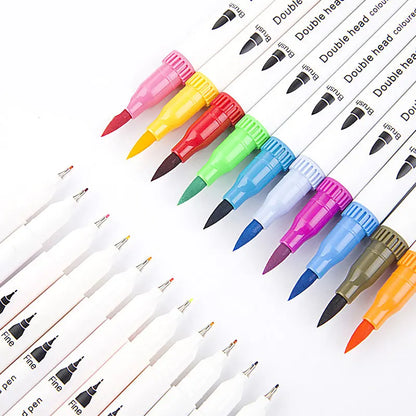 Marker Pen Set 24-100 Color Markers Manga Art Aupplies School Stationery Aesthetic Stationery Supplies