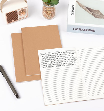 60 Pack A5 Ruled Lined Kraft Notebooks Bulk, Journaling Notebooks, A5 Lined College Ruled Notebook, 8.3X5.5 Inches 60 Pages Travel Journal Notebooks Set for Work, School, Writing