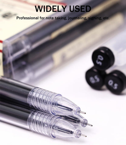 3 Pcs Japanese Pens Stationery, 0.35Mm Capped Gel Pens Extra Fine Point (Black)