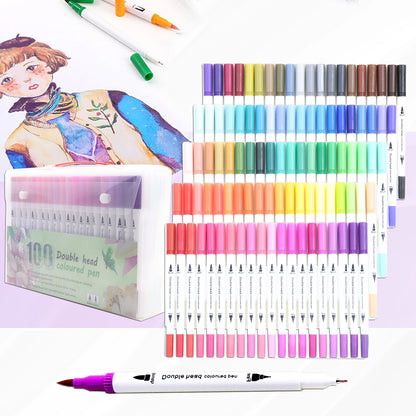 Marker Pen Set 24-100 Color Markers Manga Art Aupplies School Stationery Aesthetic Stationery Supplies