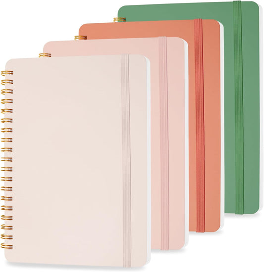 4 PCS Small Spiral Notebook 5X7, Spiral Journal Notebook, Notebooks for Work, Note Taking, School, Small Notebooks 5X7 with Strap, Cute Notebooks for Women 50 Sheets